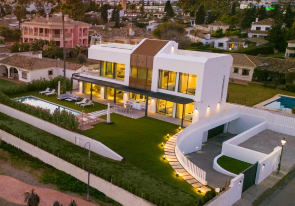 Contemporary beachfront villa in the New Golden Mile for sale